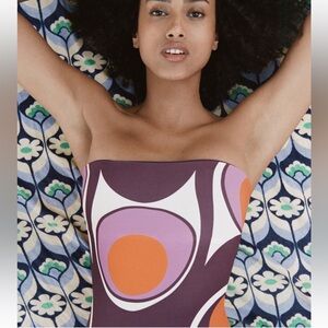 Printed swimsuit Zara tube top BOHO NEW